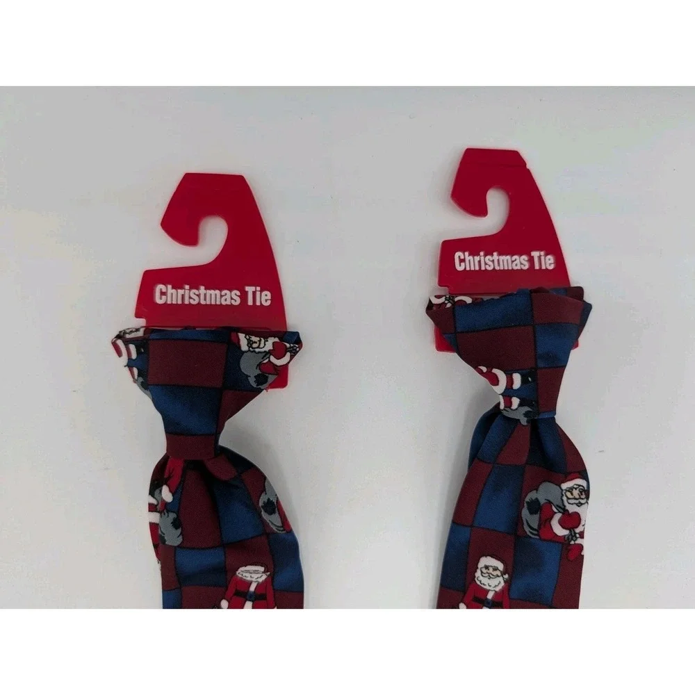 Surrey Santa Claus Neck Tie Kid Size Lot of 2 13.5‎ Inch Long USA Christmas